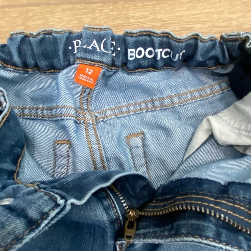 The Children's Place Boy’s Jeans Size 12 Bootcut Adjustable Waist Medium Wash